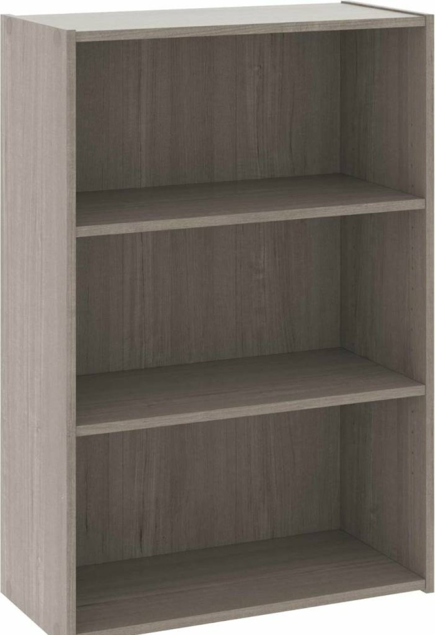 Sauder Beginnings 3-Shelf Bookcase, Adjustable Storage Shelves, Summer Oak Finish, Compact Bookshelf for Home & Office