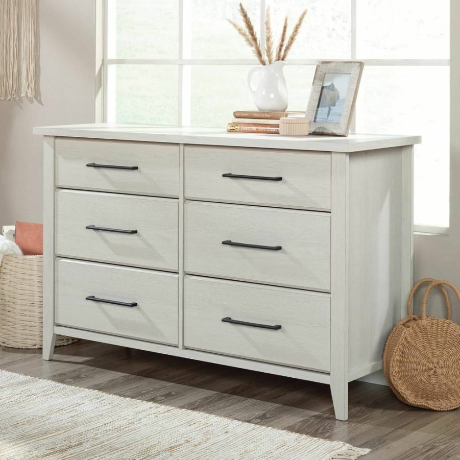 Sauder Laurel Oak Finish Summit Station Dresser - Stylish Wooden Bedroom Storage Furniture