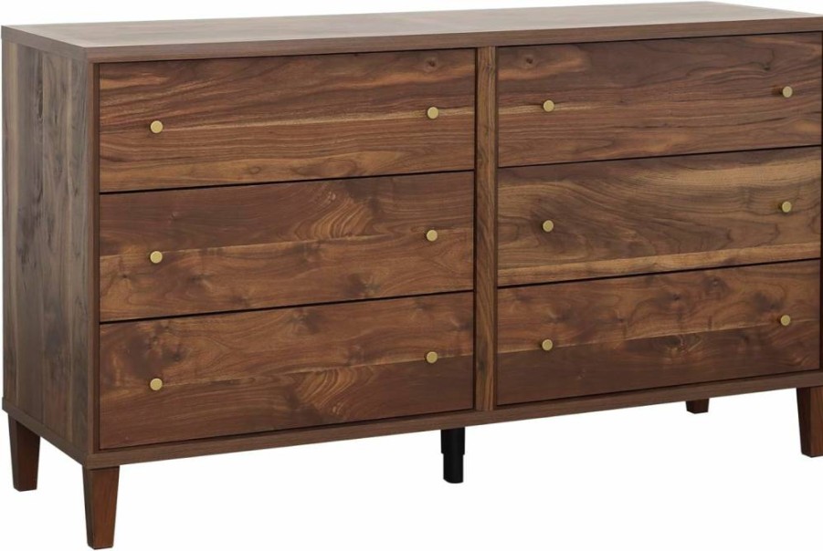 Sauder Willow Place 6-Drawer Dresser in Pacific Maple Finish - Stylish Wooden Chest for Bedroom Storage