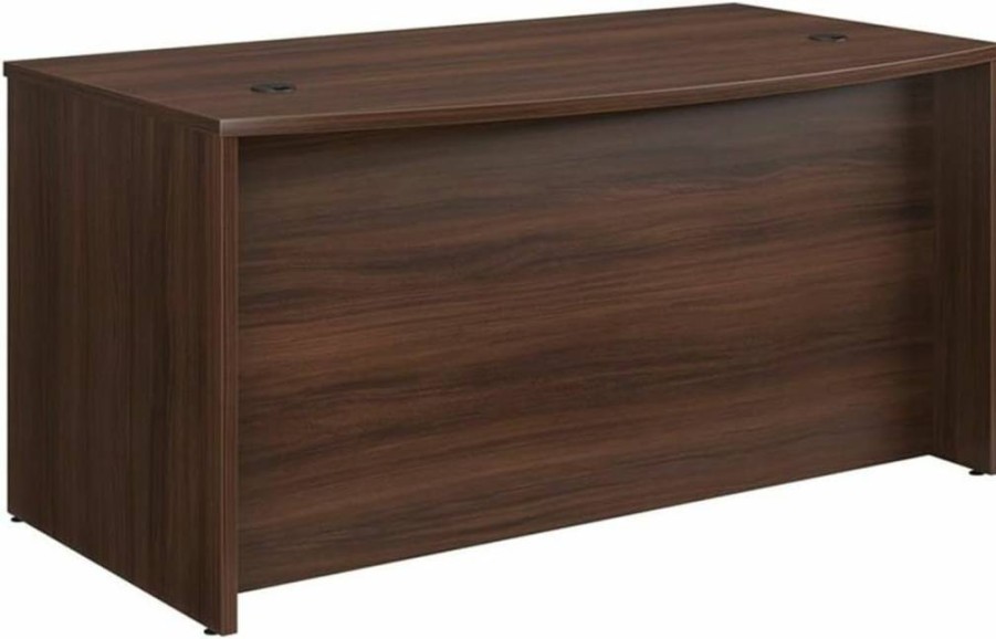 Sauder Officeworks 60" Bow Front Desk Shell in Noble Elm Finish, 34.25" D x 59.06" W x 29.29" H