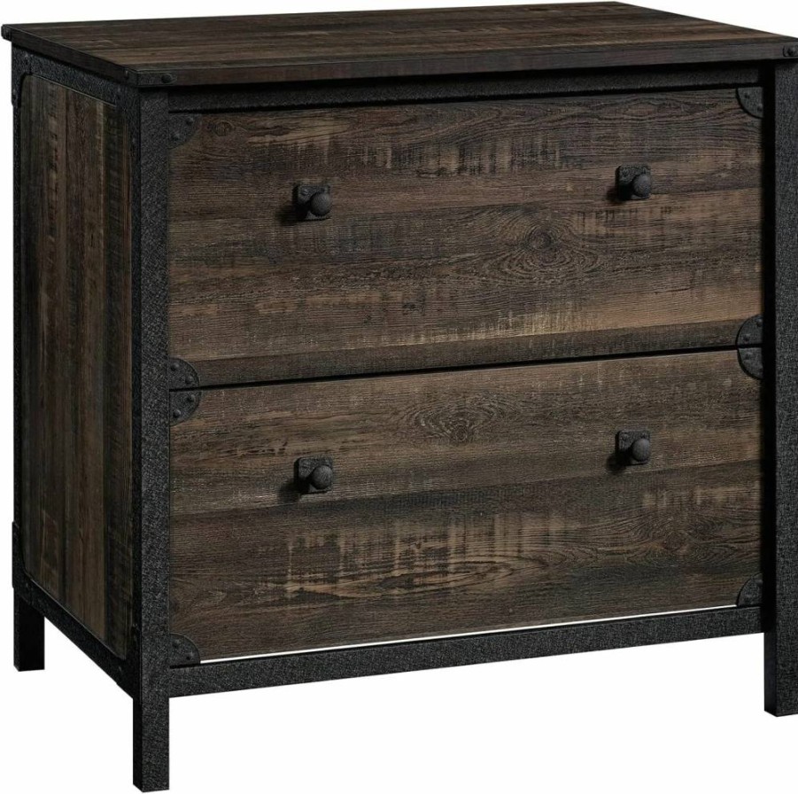 Sauder Carbon Oak Lateral File Cabinet, 30.08" W x 20.75" D x 29.53" H, Steel River Collection