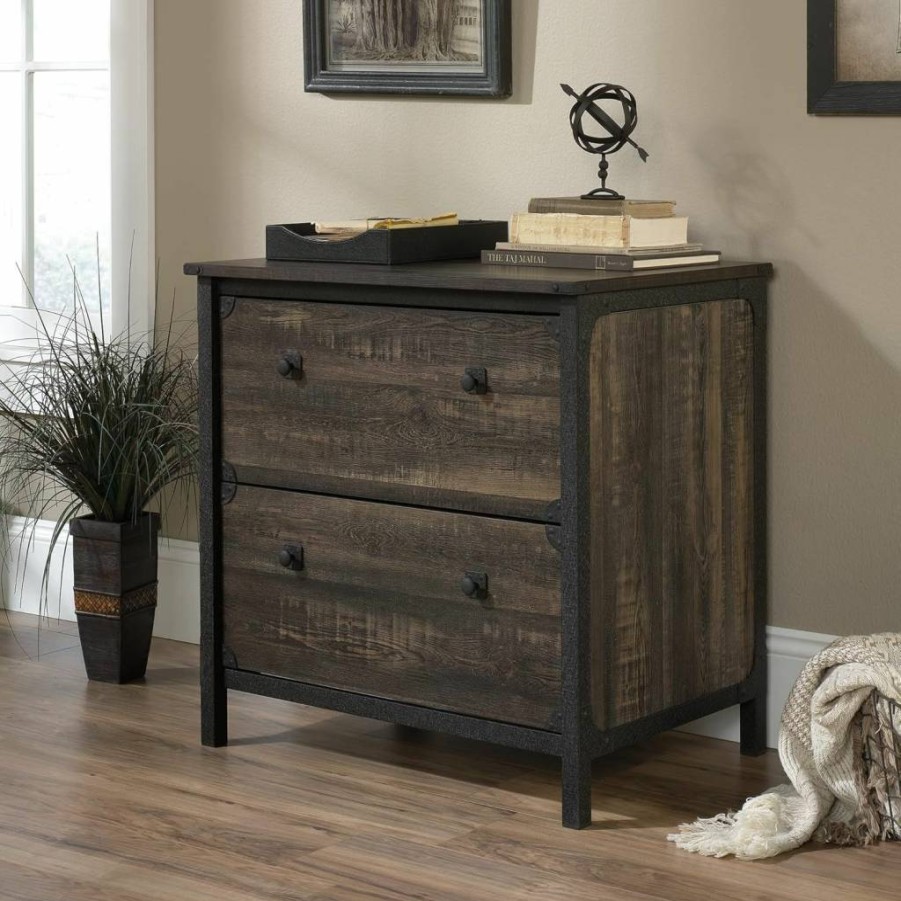 Sauder Carbon Oak Lateral File Cabinet, 30.08" W x 20.75" D x 29.53" H, Steel River Collection