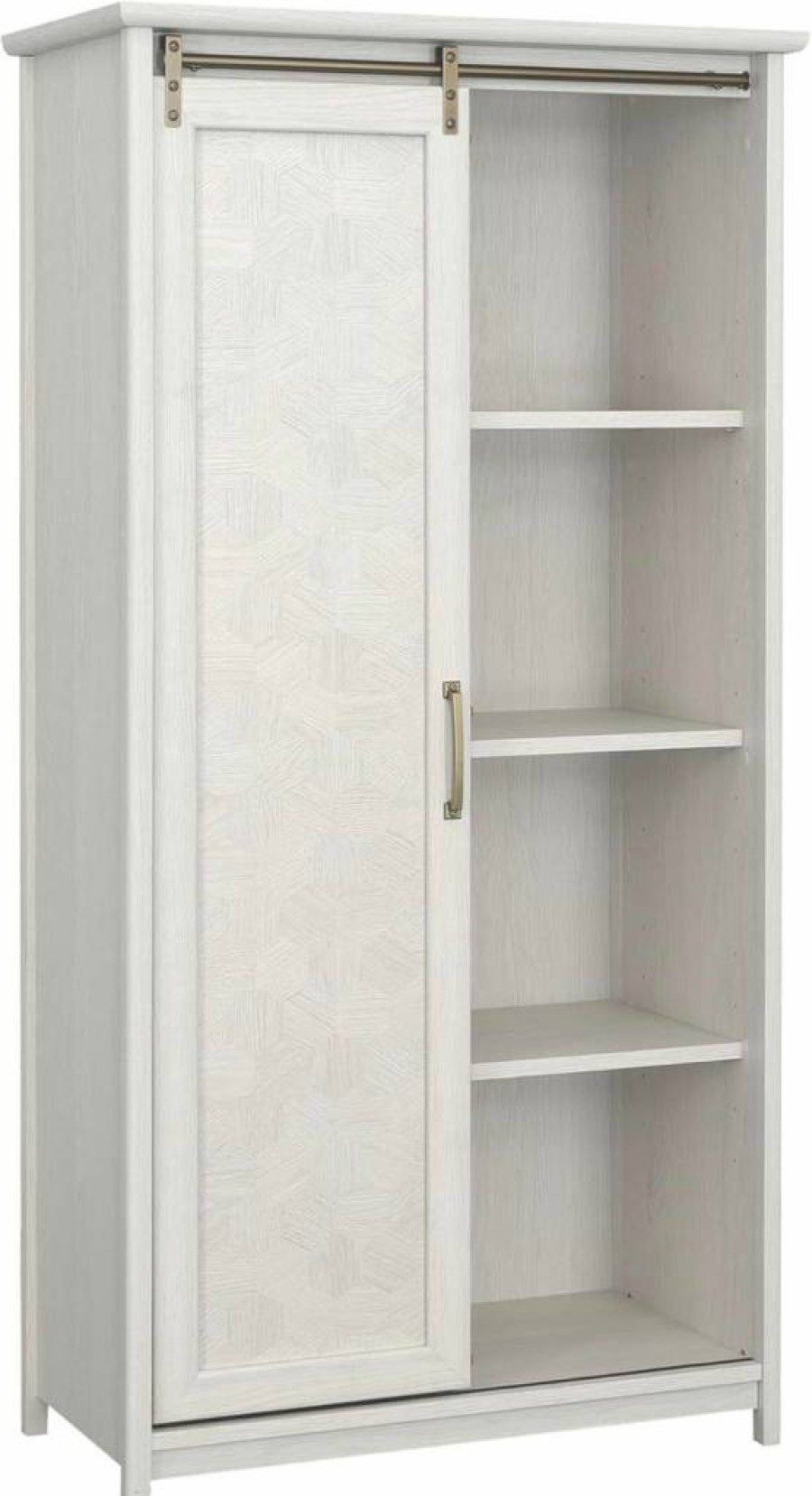 Sauder Glacier Oak Coral Cape Storage Cabinet with Adjustable Shelves