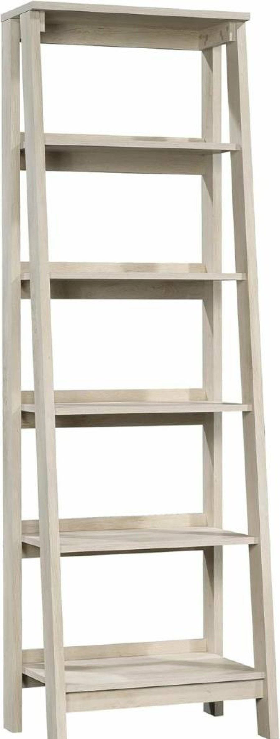 Sauder Vintage Oak Trestle 5-Shelf Bookcase - Solid Wood Book Shelf for Home & Office Storage