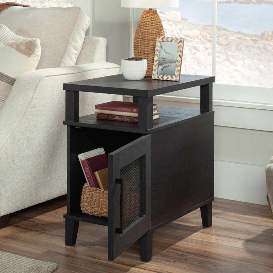 Sauder Tiffin End Table - Raven Oak Finish Side Table for Living Room & Bedroom