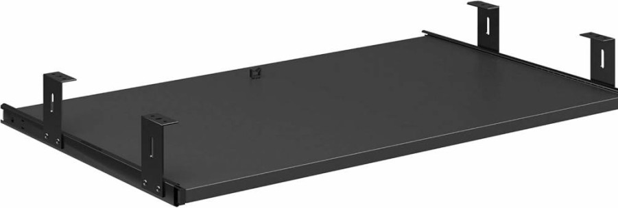 OFFICE WORKS BY SAUDER Black Keyboard Shelf - Ergonomic Under Desk Tray