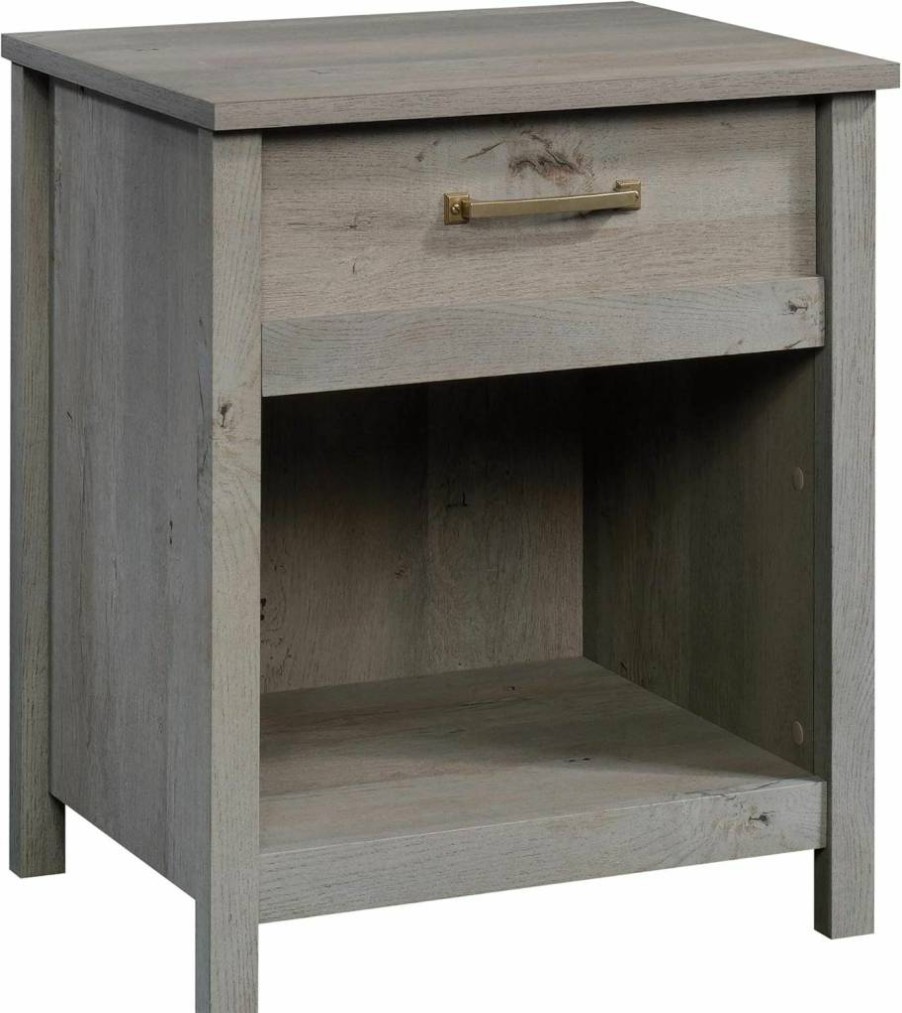 Sauder Cannery Bridge Nightstand - Mystic Oak Finish, Narrow End Table, 14.37" Width x 22.44" Depth x 25.83" Height