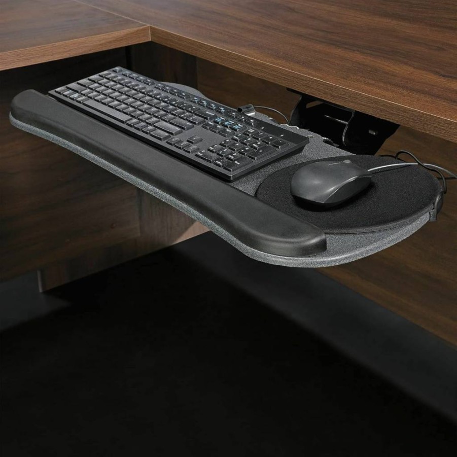 OFFICE WORKS BY SAUDER Articulating Keyboard - Ergonomic Adjustable Keyboard with Black Finish for Comfortable Typing