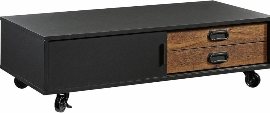 Sauder Boulevard Cafe Coffee Table - Modern Black Finish Living Room Furniture