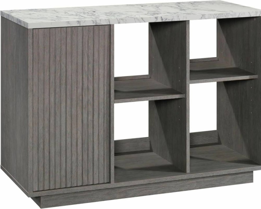 Sauder East Rock Accent Storage Cabinet - 47.17" Wide Ashen Oak Finish with Door for Home Organization