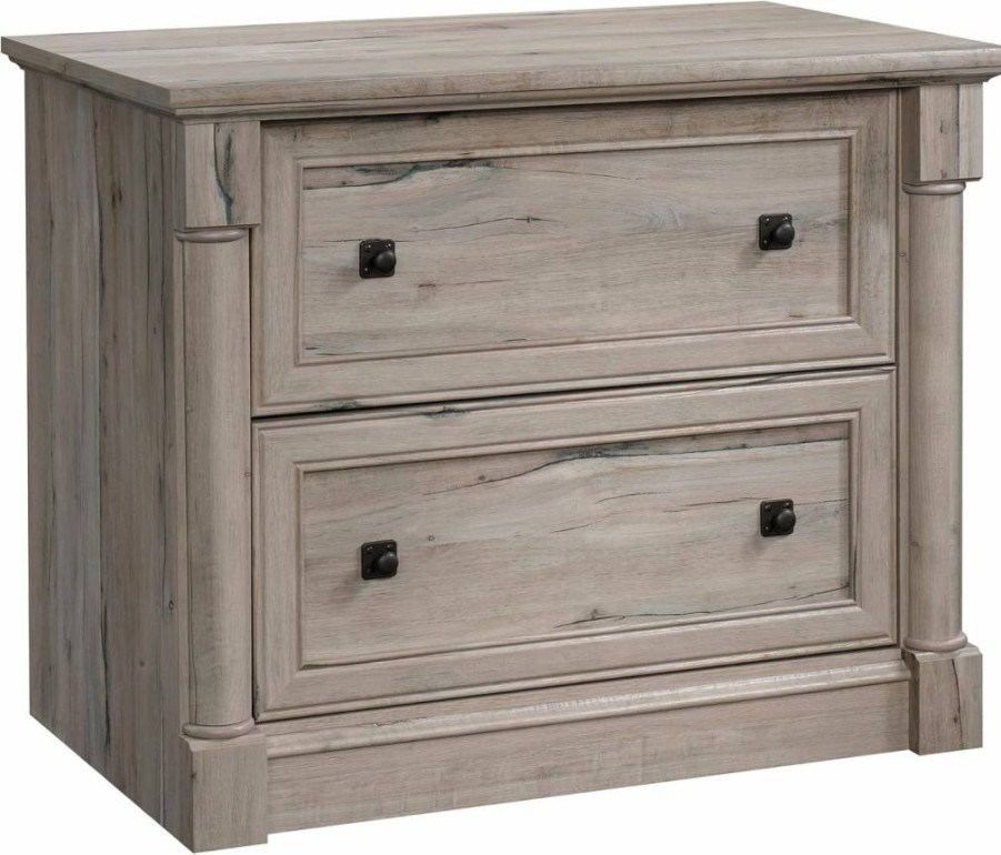 Sauder Palladia 2-Drawer Lateral File Cabinet for Home Office, Glacier Oak Finish, Hanging File Organizer with Interlocking Drawers