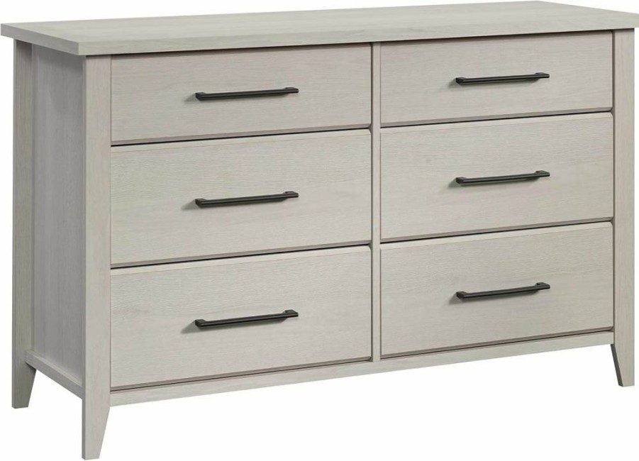 Sauder Summit Station Dresser in Glacier Oak Finish - Modern Wooden Storage Cabinet for Bedroom