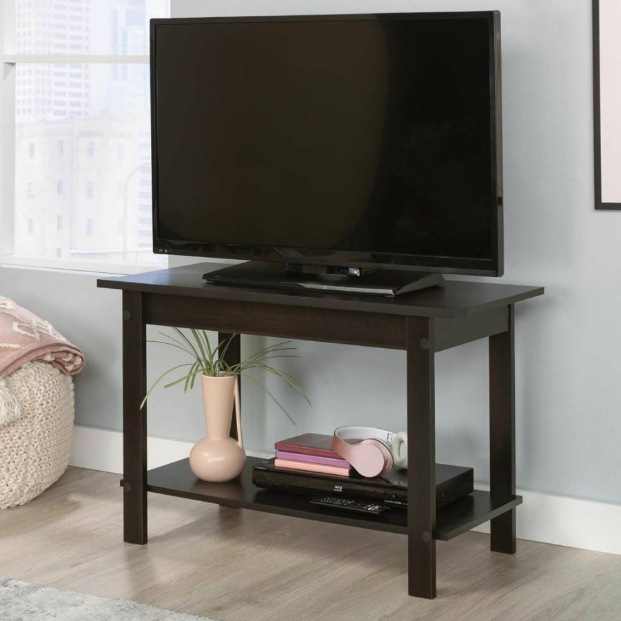 Sauder Beginnings 37" TV Stand with Cinnamon Cherry Finish for Living Room Storage