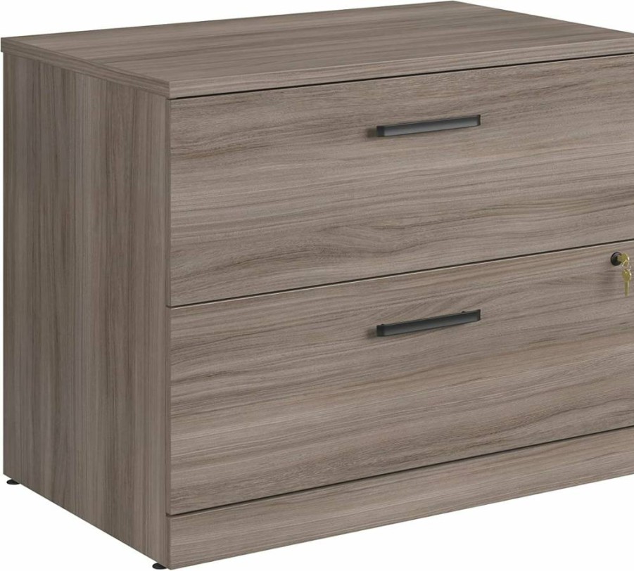 Sauder Officeworks Lateral File Cabinet, Hudson Elm Finish, 35.43"W x 23.47"D x 29.29"H, Storage Organizer for Home Office