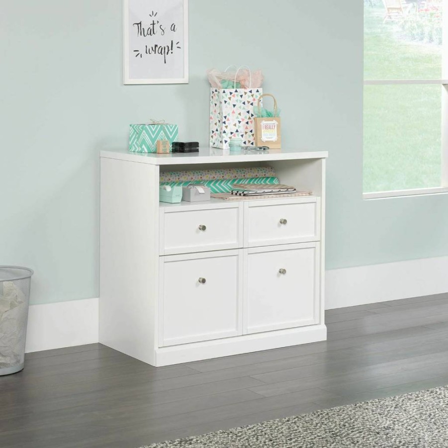 Sauder Craft Pro Series White Storage Cabinet - Pantry Organizer with Adjustable Shelves