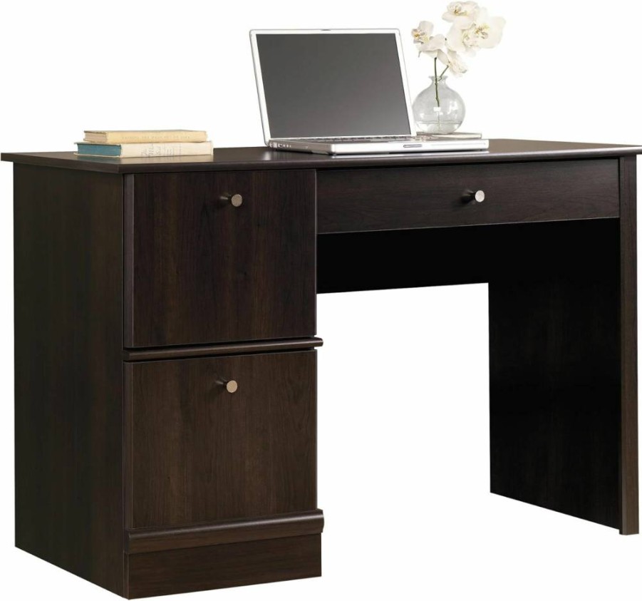 Sauder Cinnamon Cherry Finish Computer Desk 46.54" Length x 18.50" Width x 30.16" Height Workstation for Home Office