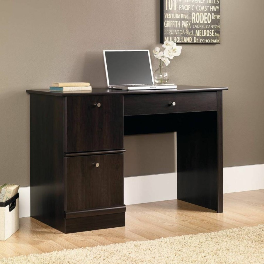 Sauder Cinnamon Cherry Finish Computer Desk 46.54" Length x 18.50" Width x 30.16" Height Workstation for Home Office