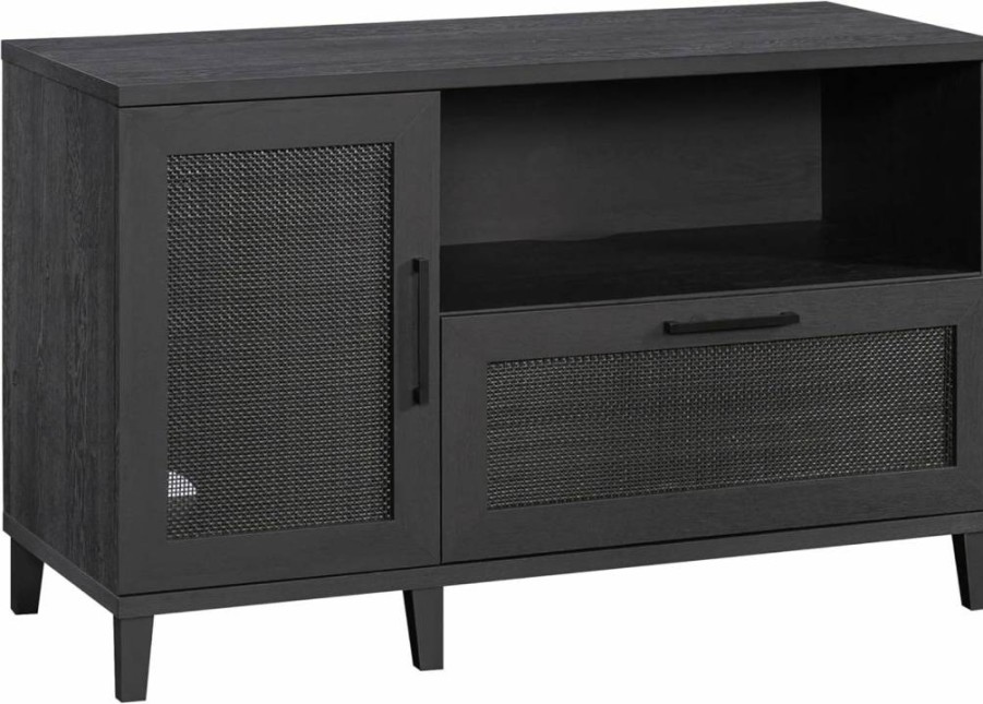 Sauder Tiffin Commercial Office Credenza Desk, 47.4" W x 20" D x 29.8" H, Raven Oak Finish, Storage Cabinet for Home or Business