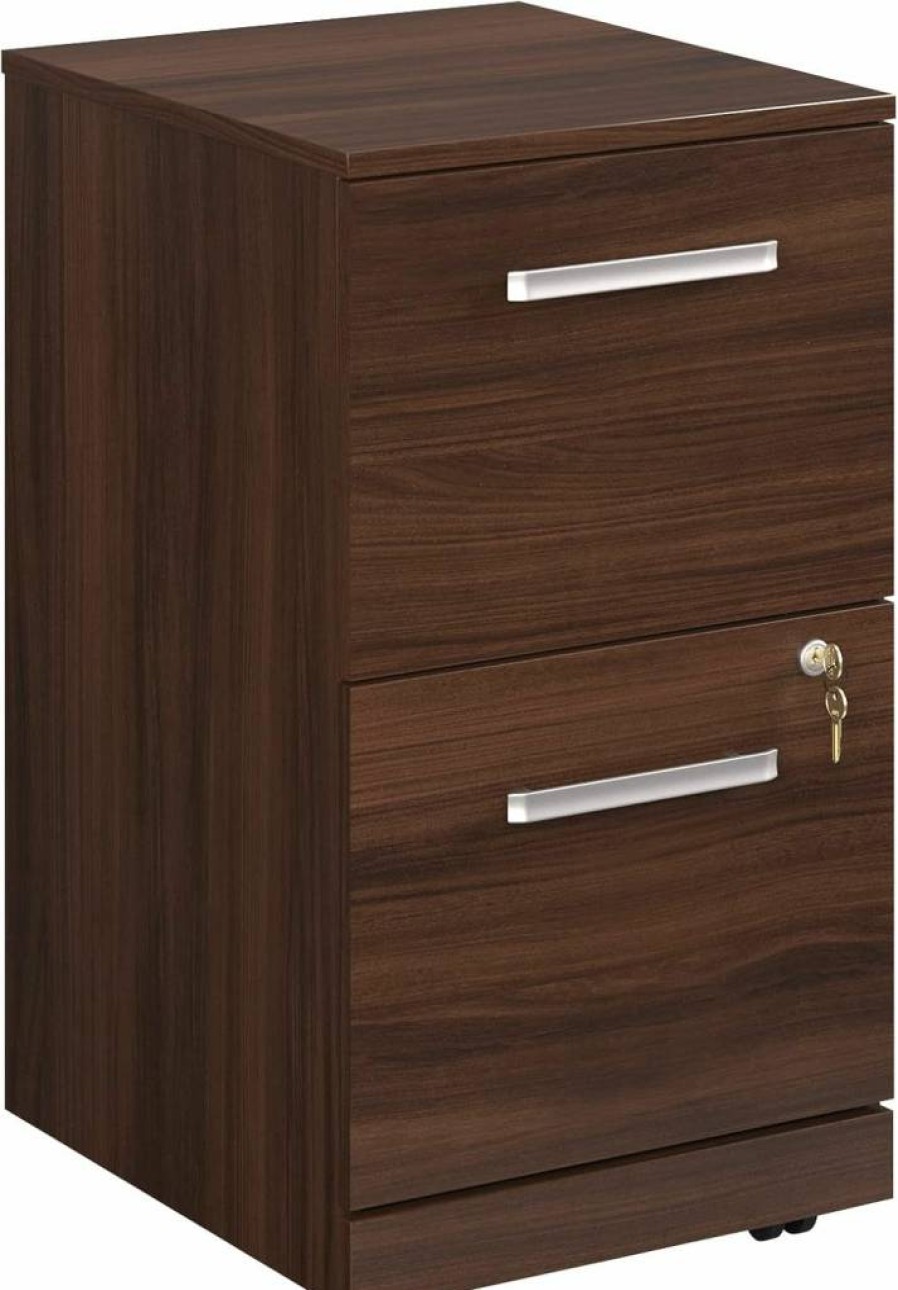 OfficeWorks by Sauder 2-Drawer Mobile File Cabinet, Noble Elm Finish, 15.55" W x 19.45" D x 28.43" H, Rolling Storage for Home or Office