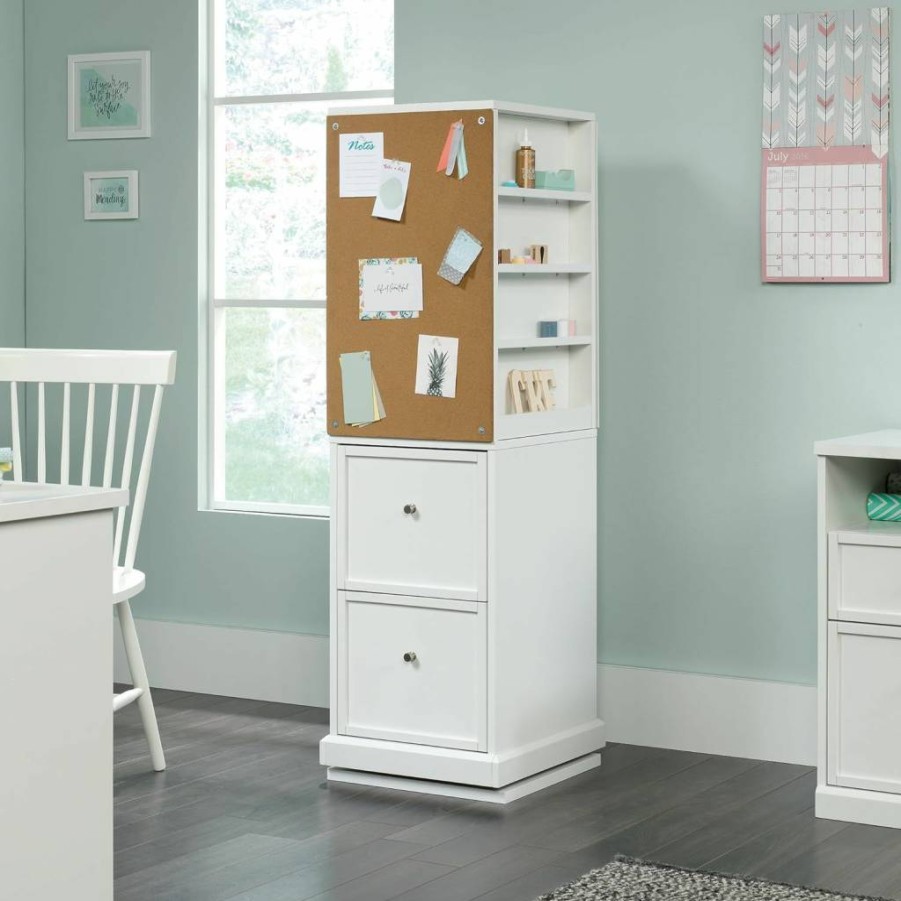 Sauder Craft Pro Series White Craft Tower Pantry Cabinet with Adjustable Shelves