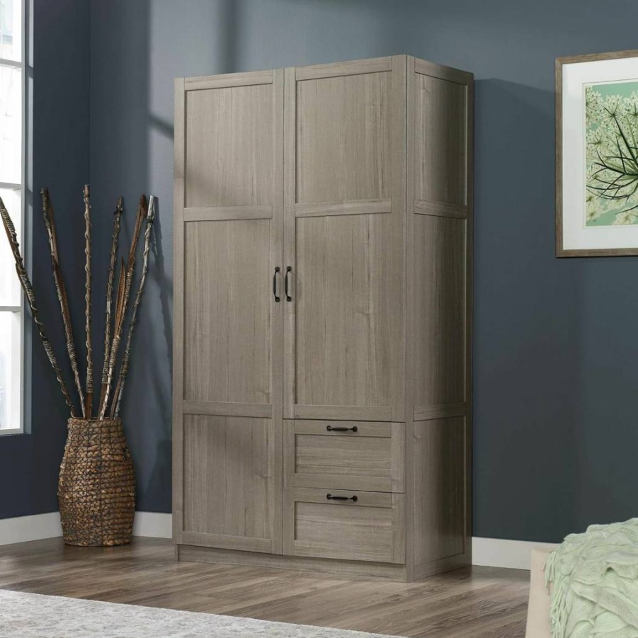 Sauder Reclaimed Pine Storage Cabinet - Wardrobe & Pantry Organizer with Versatile Shelving