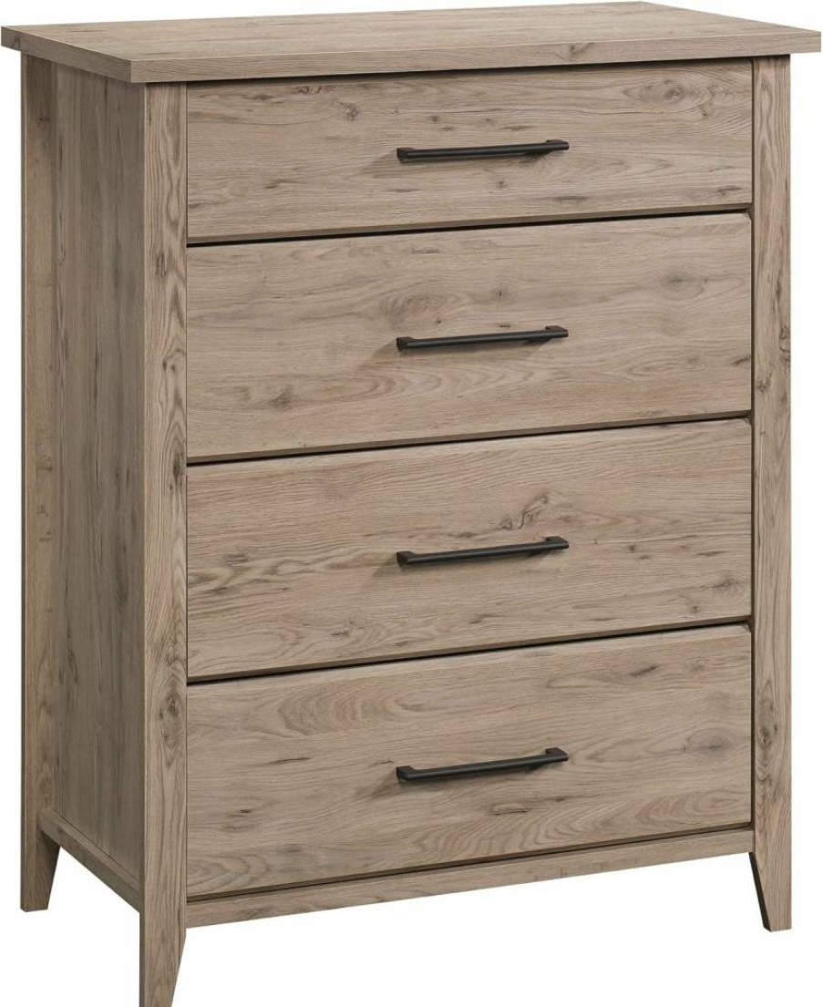 Sauder Summit Station 4-Drawer Dresser, 34.65" Wide Chest of Drawers in Laurel Oak Finish, Bedroom Storage Furniture