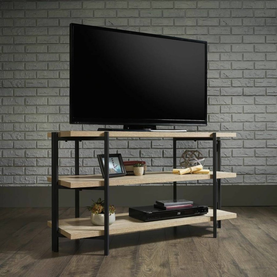 Sauder North Avenue TV Stand for 42 Inch TVs, Charter Oak Finish Console Table with Storage