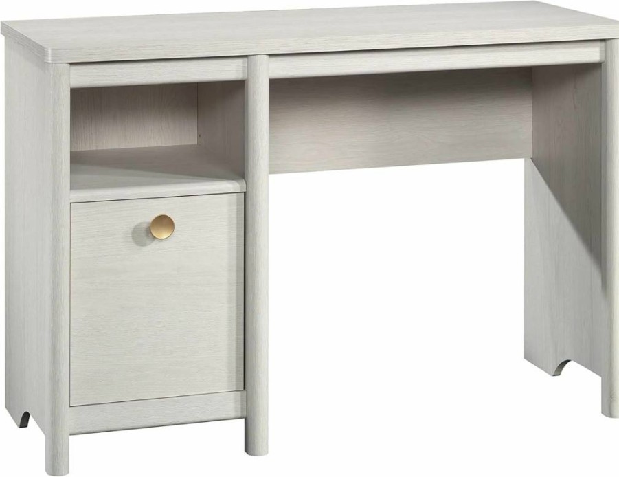 Sauder Dover Edge Home Office Desk with Glacier Oak Finish - Modern Writing Desk for Small Spaces