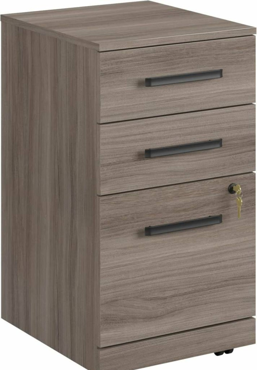 Sauder Hudson Elm Finish Mobile File Cabinet, 15.55"W x 19.45"D x 28.43"H, Office Storage Solution