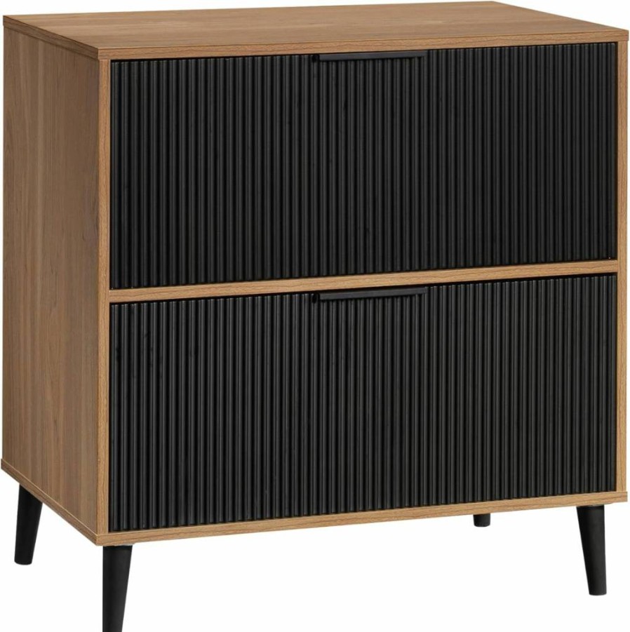 Sauder Ambleside Lateral File Cabinet, Serene Walnut Finish, 2-Drawer Storage Organizer