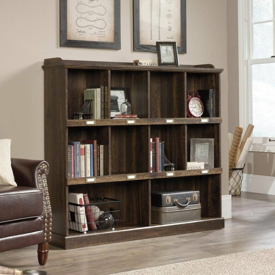 Sauder Barrister Lane 5-Shelf Bookcase, White Plank Finish - Sturdy Wood Bookshelf for Home & Office Storage