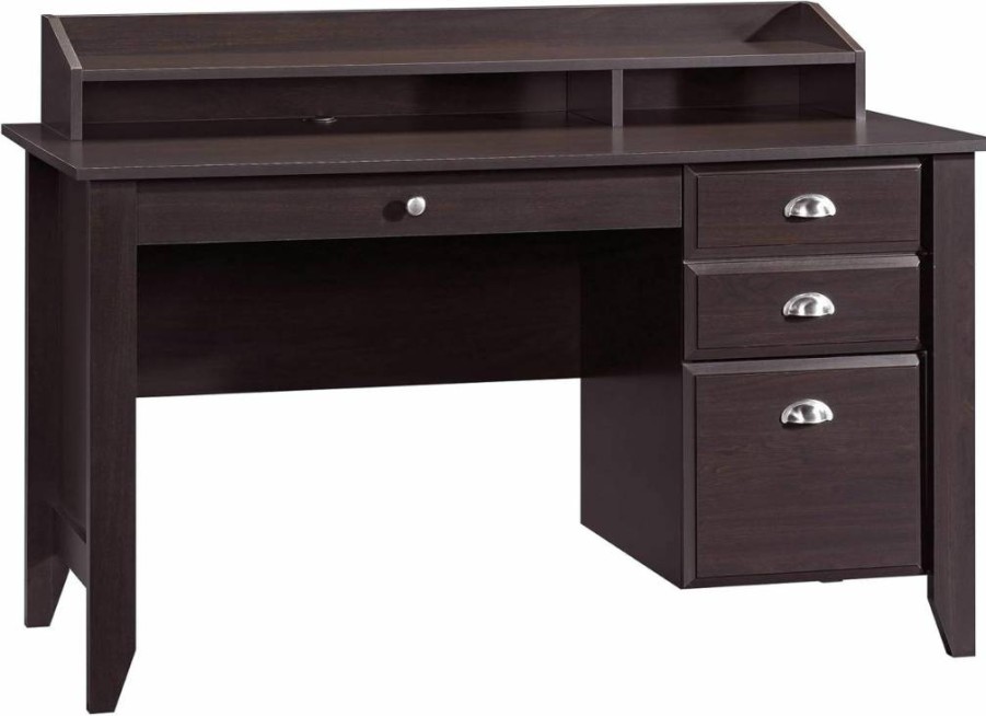 Sauder Shoal Creek Desk in Jamocha Wood Finish - Stylish Home Office Furniture