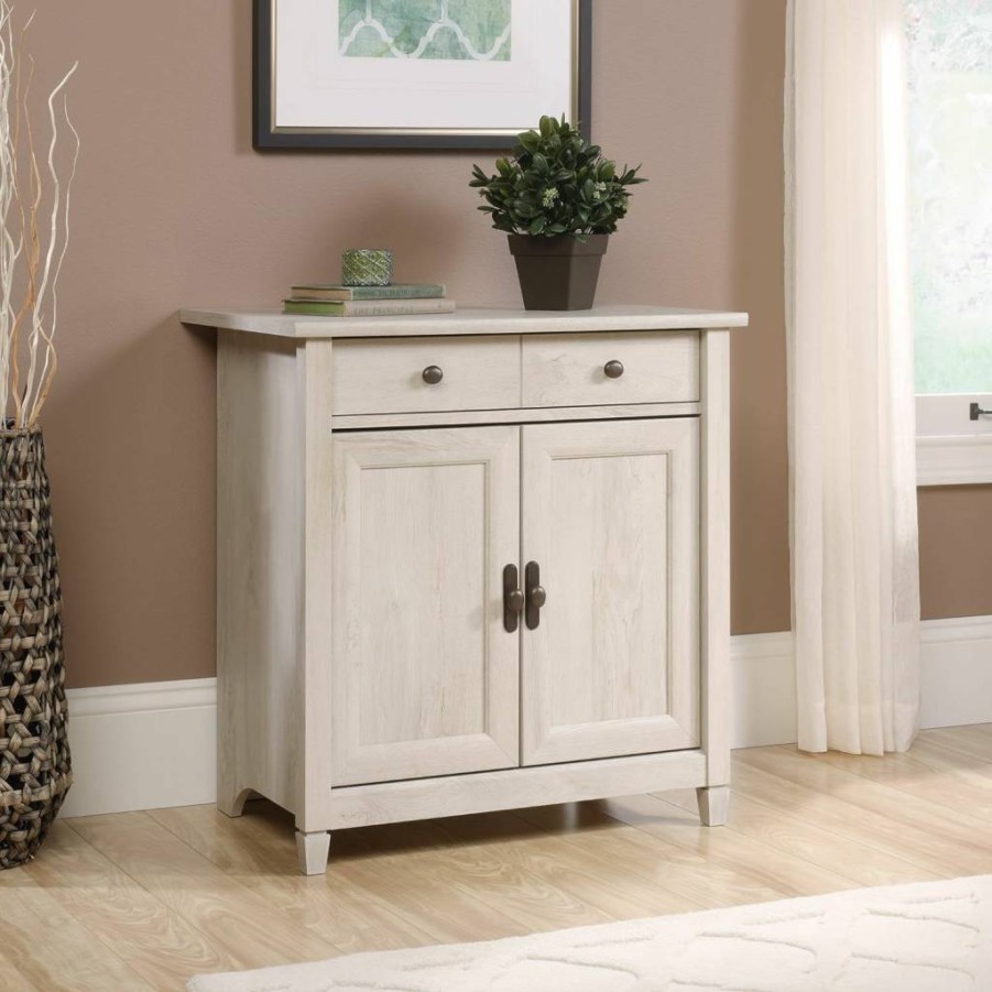 Sauder Edge Water Utility Storage Cabinet with Doors - 28.19" Length x 19.45" Width x 29.02" Height, Estate Black Finish for Home Organization