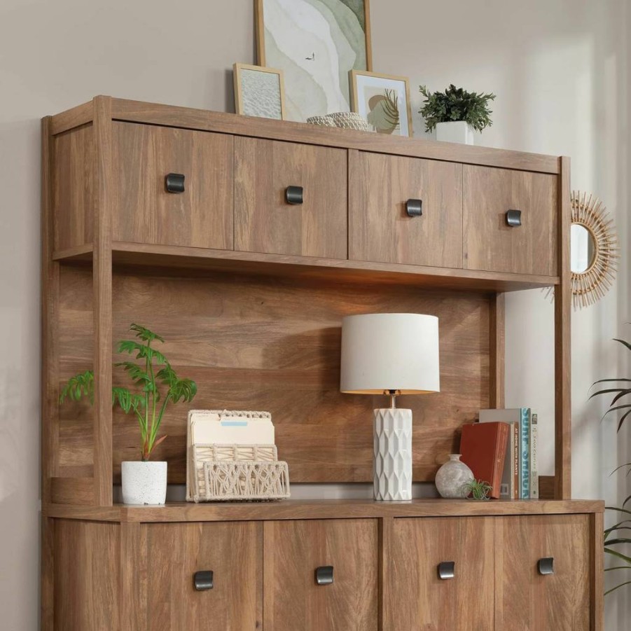 Sauder Cannery Bridge Office Hutch with Sindoori Mango Finish - Commercial Grade Workstation