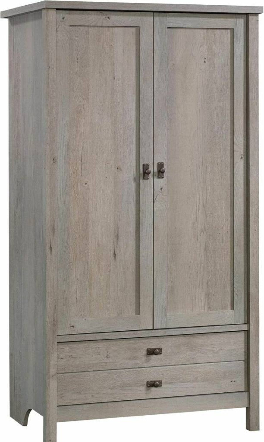 Sauder Cottage Road Armoire with Soft White Finish - Stylish Storage Cabinet for Bedroom or Closet