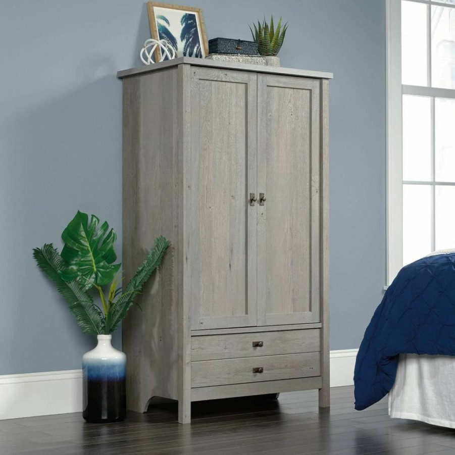 Sauder Cottage Road Armoire with Soft White Finish - Stylish Storage Cabinet for Bedroom or Closet
