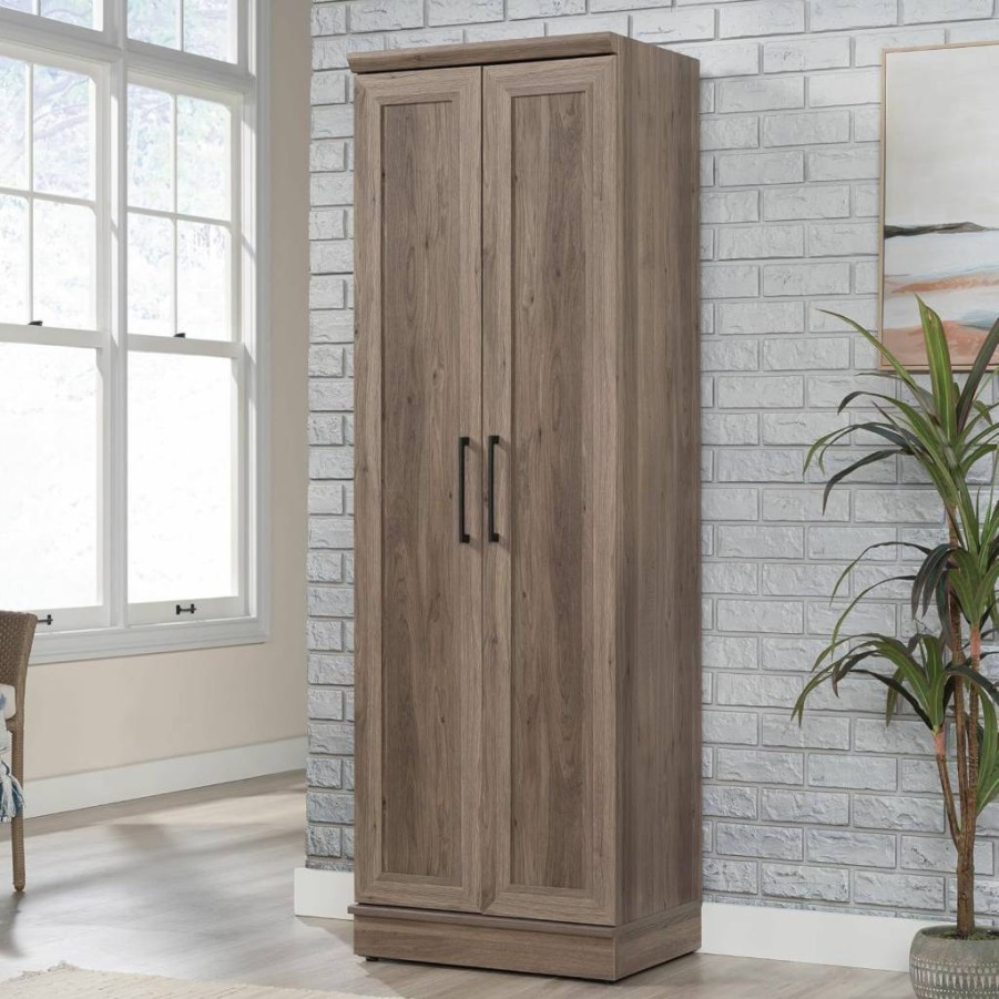 Sauder HomePlus Sienna Oak Pantry Cabinet - 23.25"W x 17"D x 71.18"H Storage Cabinet for Kitchen, Dining Room, or Entryway