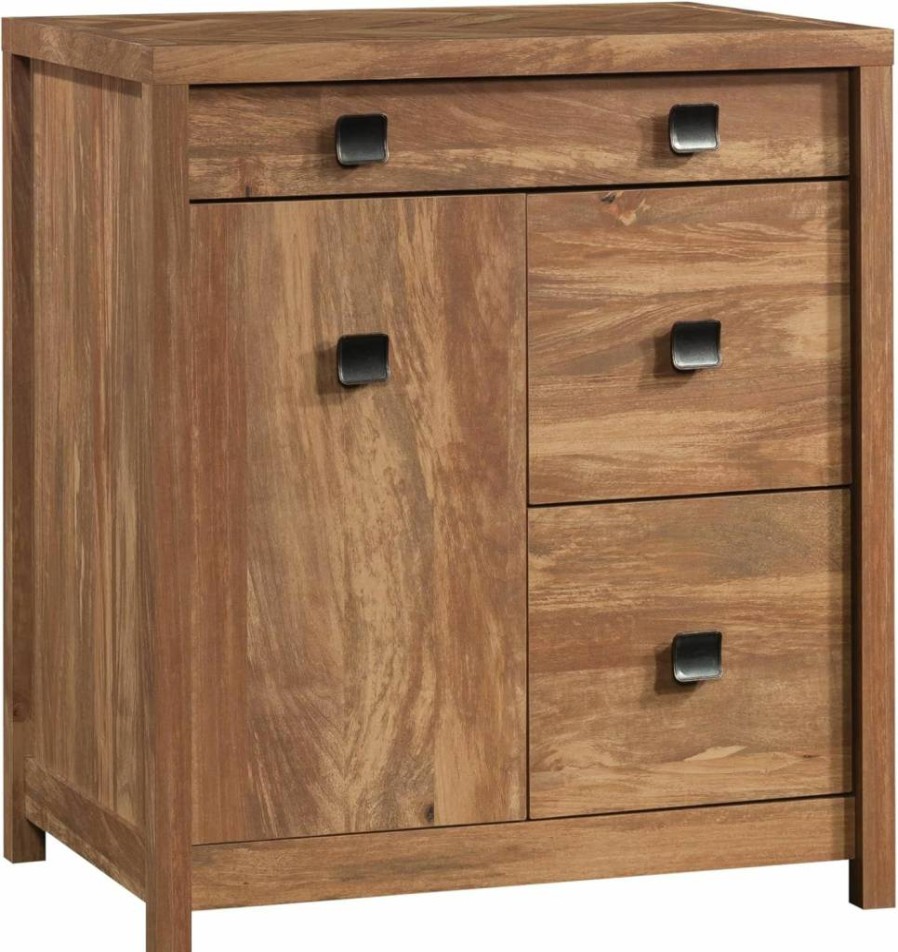 Sauder Cannery Bridge 2-Door Base Cabinet with Storage, Sindoori Mango Finish - Sturdy & Stylish Kitchen Cabinet
