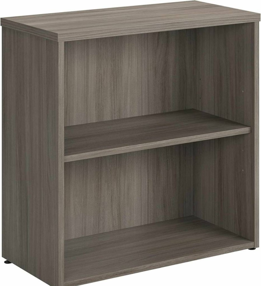 Sauder Hudson Elm Finish 2-Shelf Bookcase – Officeworks Style Storage Solution