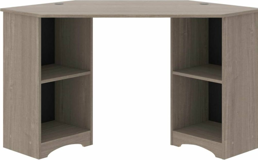 Sauder Beginnings Silver Sycamore Corner Desk with Durable Finish for Home Office