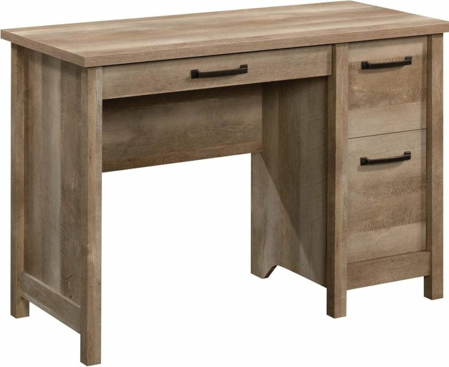 Sauder Cannery Bridge Computer Desk in Lintel Oak Finish - Stylish Home Office Writing Desk
