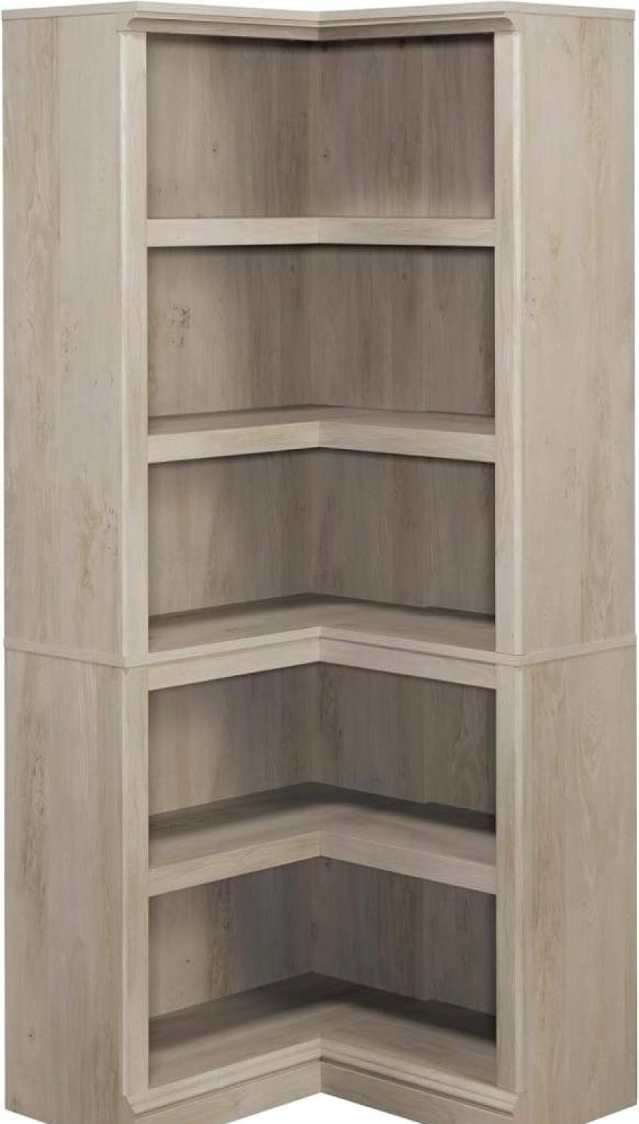 Sauder Chalked Chestnut Finish Bookcase with Miscellaneous Storage Shelves