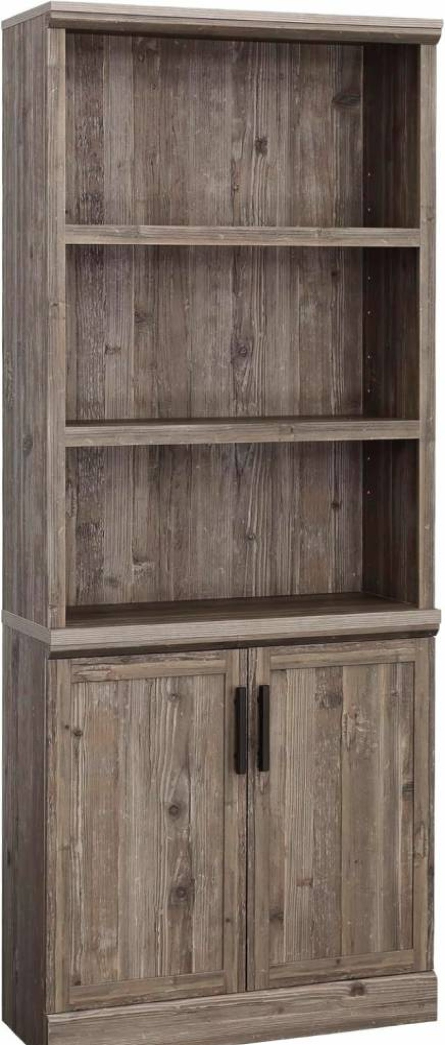 Sauder Aspen Prime Oak Library Bookcase with Doors - Stylish Storage Cabinet for Home Office