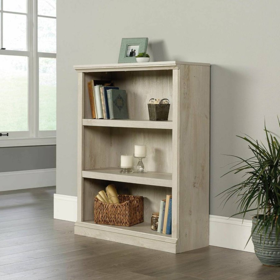 Sauder 3-Shelf Bookcase with Storage in Jamocha Wood Finish, Multi-Purpose Bookshelf for Home & Office