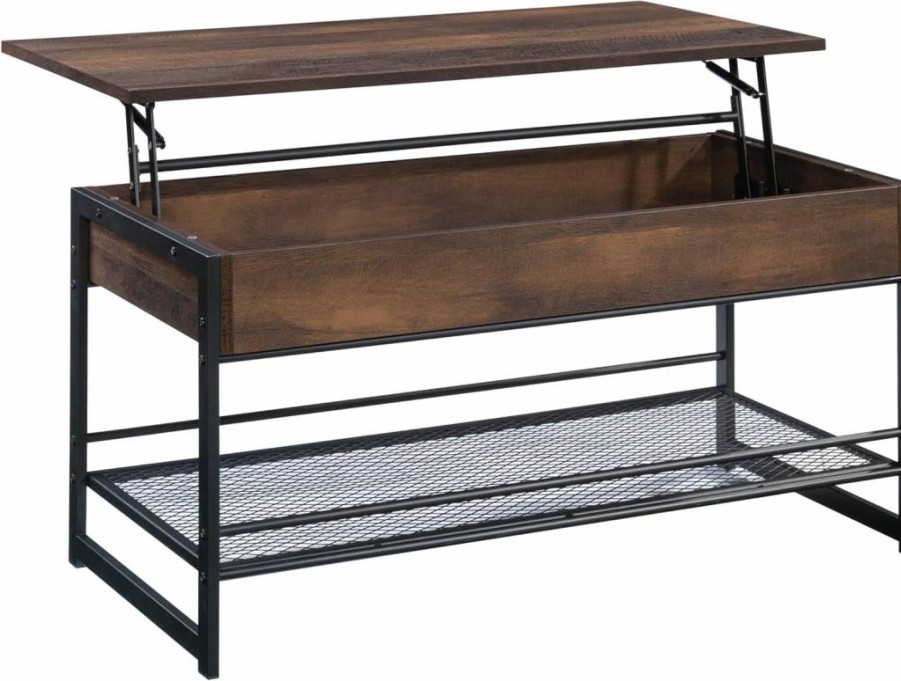 Sauder Briarbrook Lift-Top Coffee Table with Storage - Barrel Oak Finish - Convertible Design for Living Room