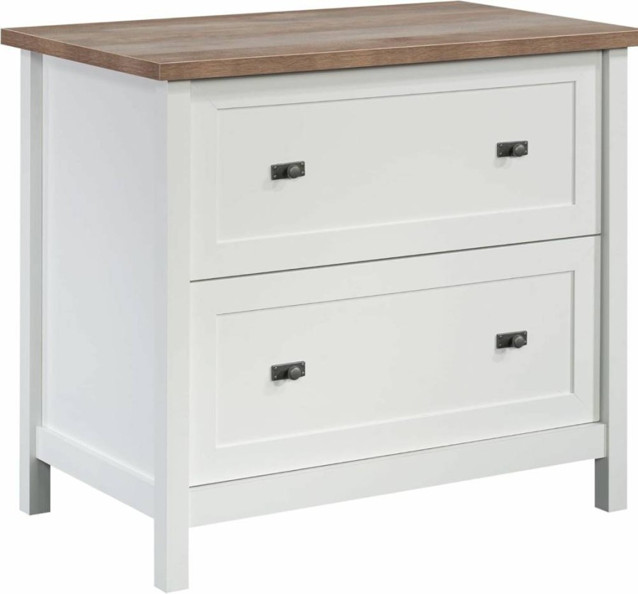 Sauder White Cottage Road Lateral File Cabinet - Stylish Storage Solution for Office & Home