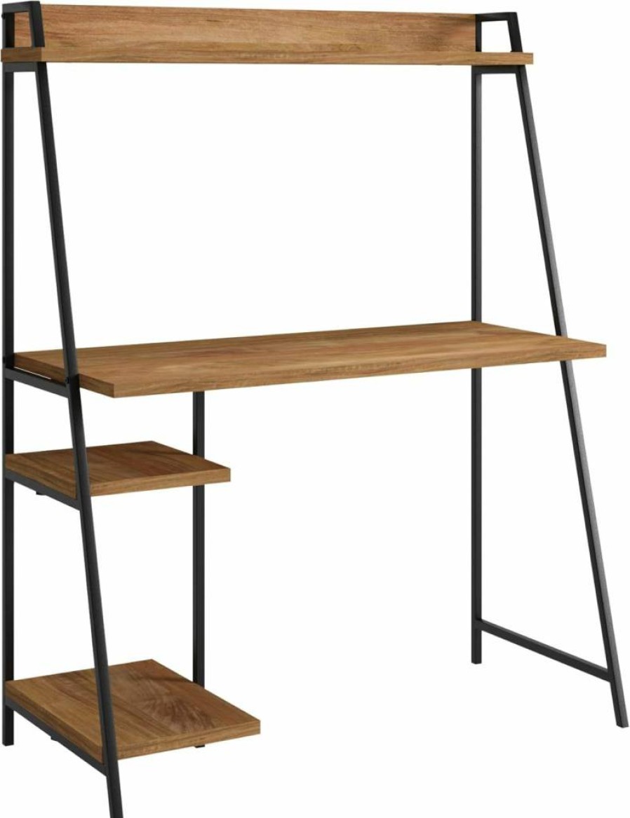 Sauder North Avenue Modern Office Desk With Hutch, Computer Workstation in Sindoori Mango Finish