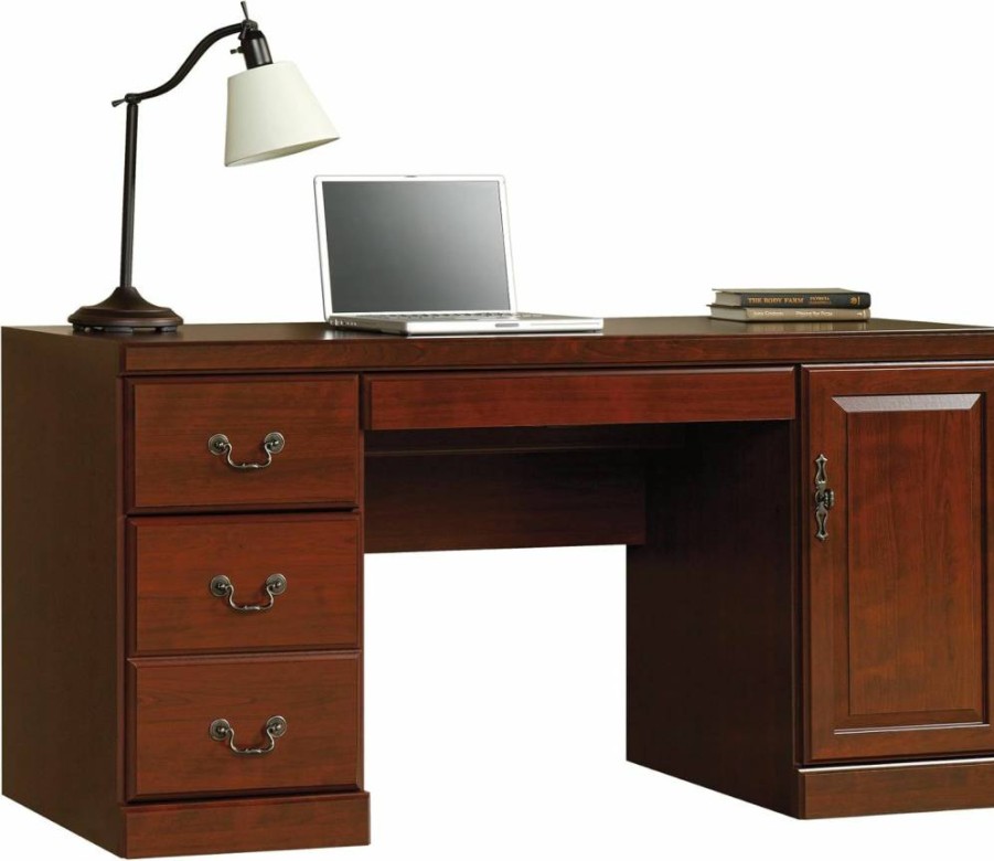 Sauder Heritage Hill Computer Desk Credenza in Classic Cherry Finish, 59.25" Length x 20.47" Width x 30.24" Height, Home Office Furniture