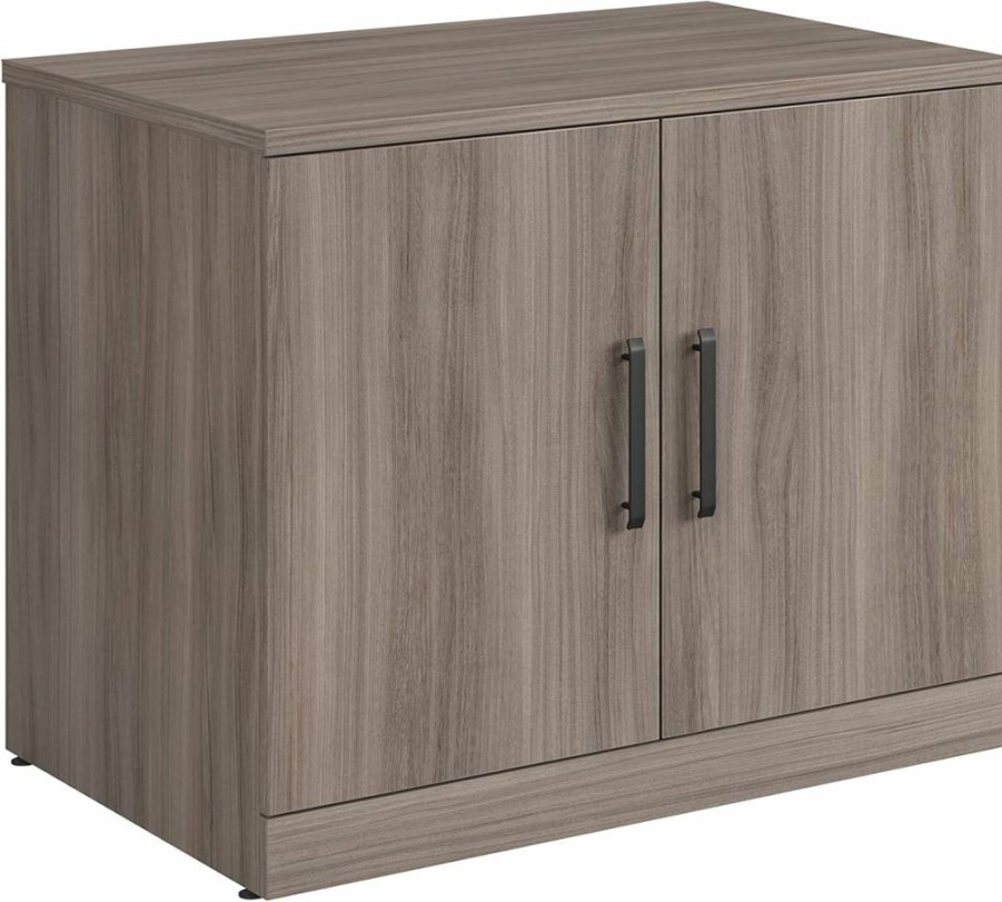 OfficeWorks by Sauder 36" Noble Elm Storage Cabinet with Doors - 23.47" D x 35.43" W x 29.29" H