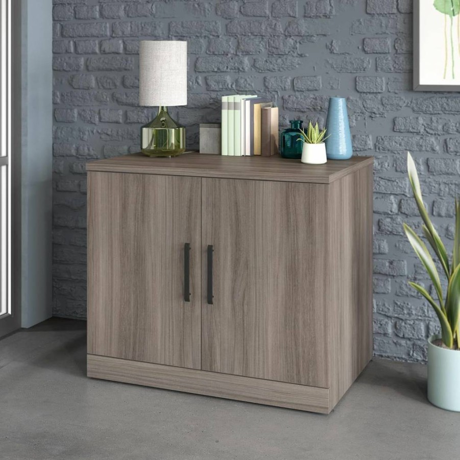 OfficeWorks by Sauder 36" Noble Elm Storage Cabinet with Doors - 23.47" D x 35.43" W x 29.29" H